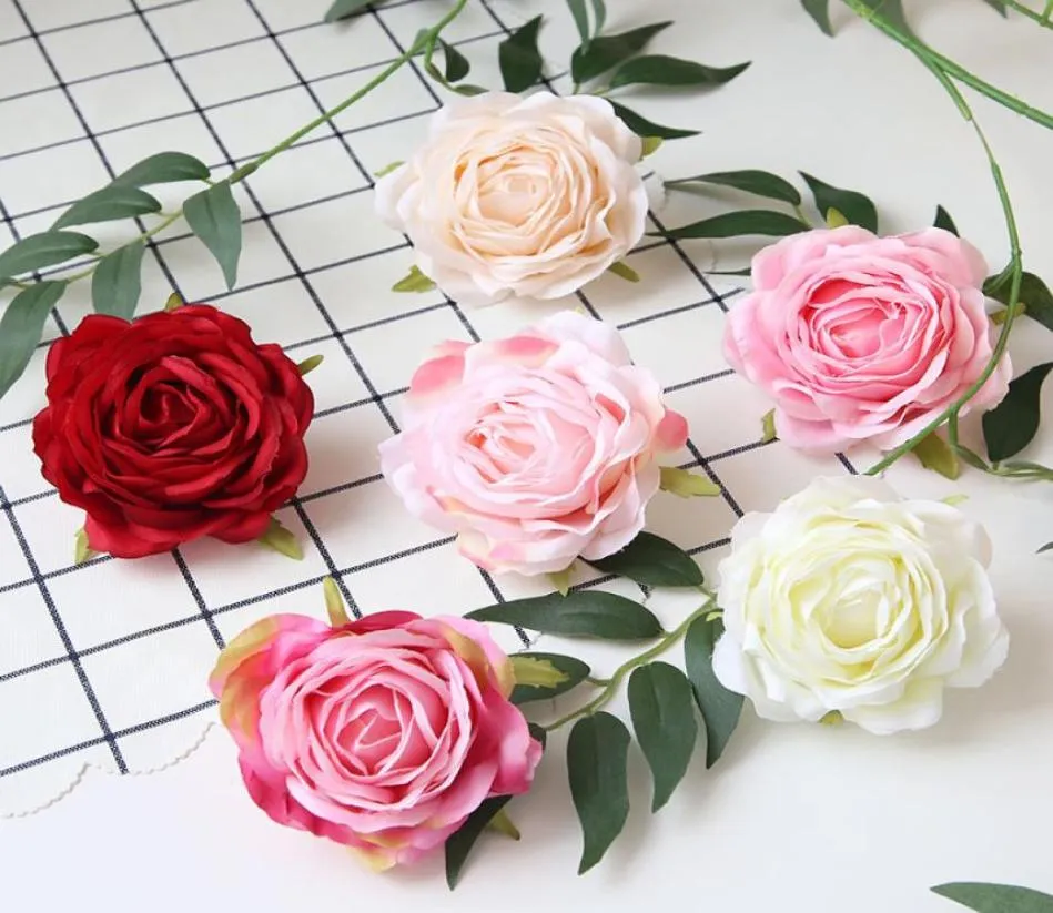 7PCSlot Large Rose Heads Artificial Flowers For Wedding Party Silk Flower Wall Decoration Flores DIY achtergrond Bloemblaadjes3334340