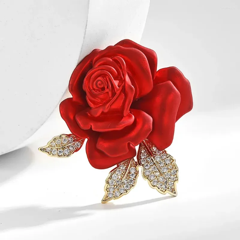 Broches Rose Flower High End Classic Peps for Women Fashion Party Party Mariage Accessoires Badges de bijoux
