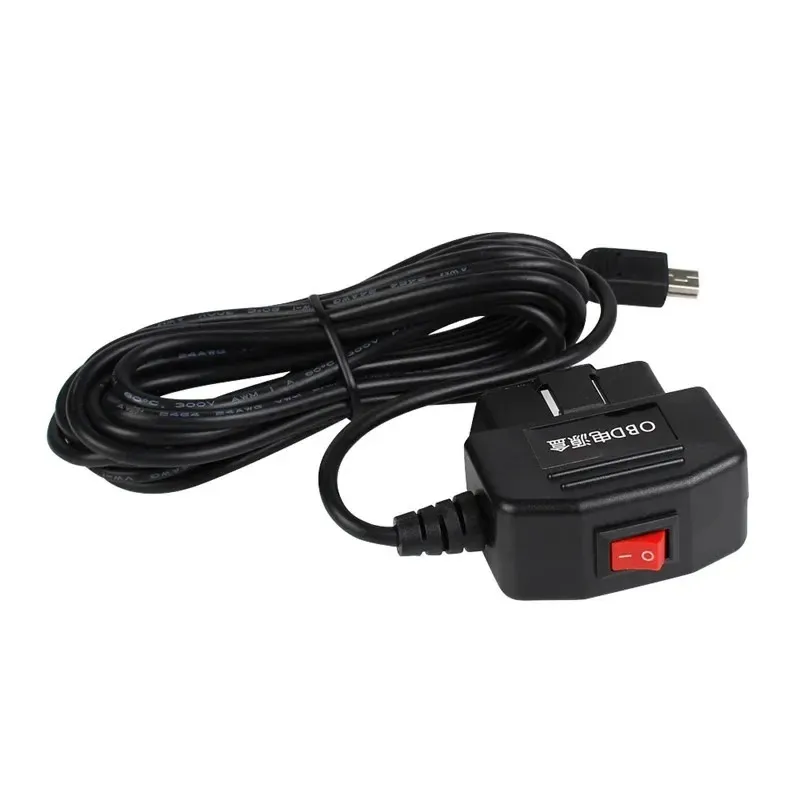 2024 Uitgang 5V 3A Mini Micro 5pin USB -poorten Auto OBD Sigarettenadapter Lichter Power Box met 3,5 m Switch -kabel voor dashboardcam voor opladen