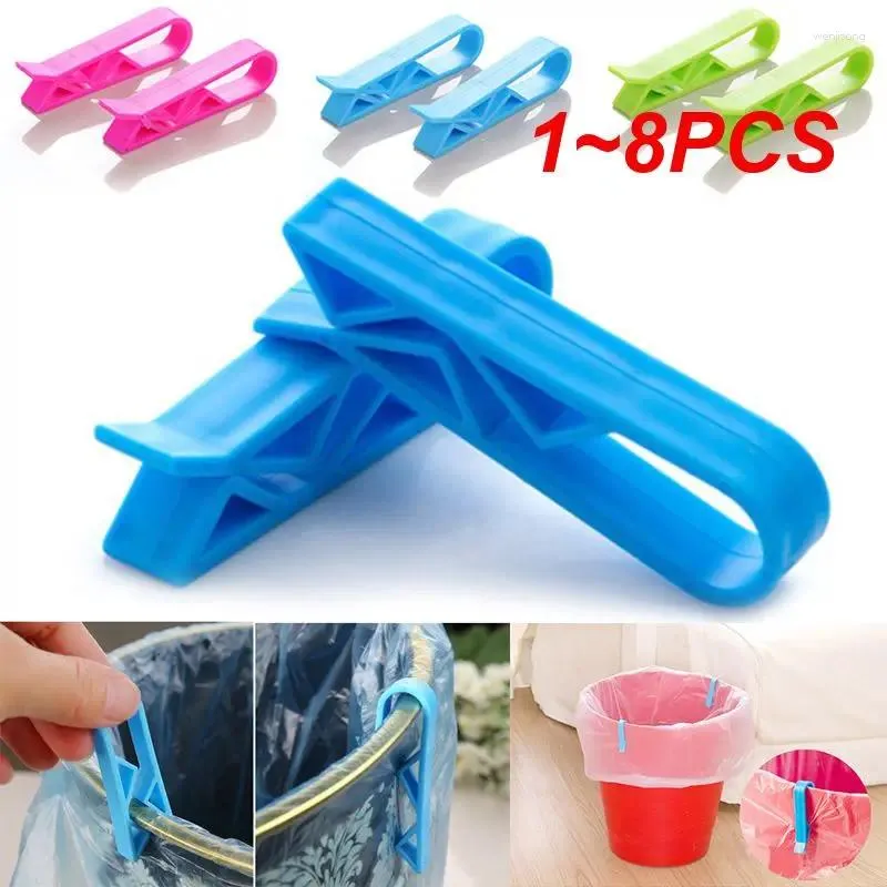 Kitchen Storage 1-8PCS Trash Bag Fixed Clip Food Seal Garbage Can Waste Bin Lock Holder Clips Slip-Proof Plastic Sealing