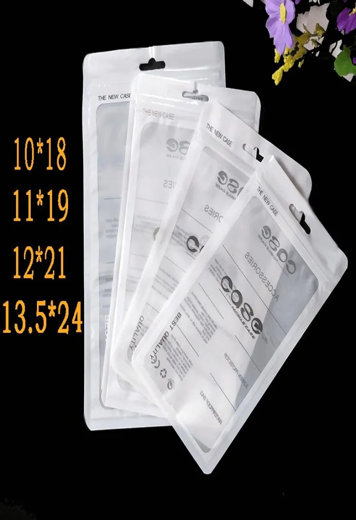 135x24cm 12x21cm 11x19cm 10x18cm Universal Cell Phone Case Sealing Bags White PP Plastic Mobile Phone Pouch Bags Accesorries Pack2988290