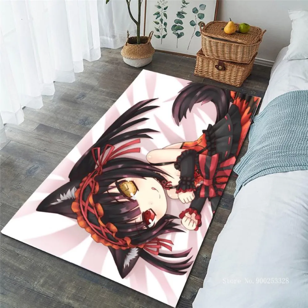 Carpets DATE A LIVE Large Carpet Parlor Area Rugs Kids Bedroom Anti-slip Cartoon Anime Floor Mat For Living Room Home Decor 244u