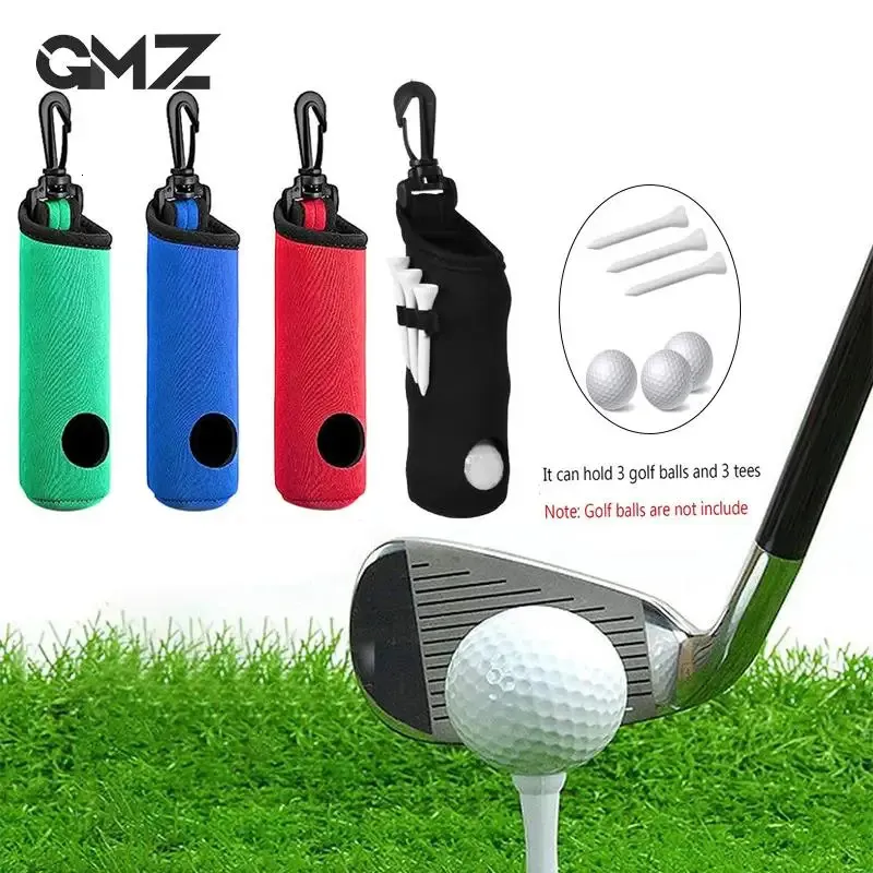 1PCS Golf Ball Bag Bag Portable Mini Pack يمكن أن تحتوي على 3 ملحقات حزام تخزين الأظافر 240425