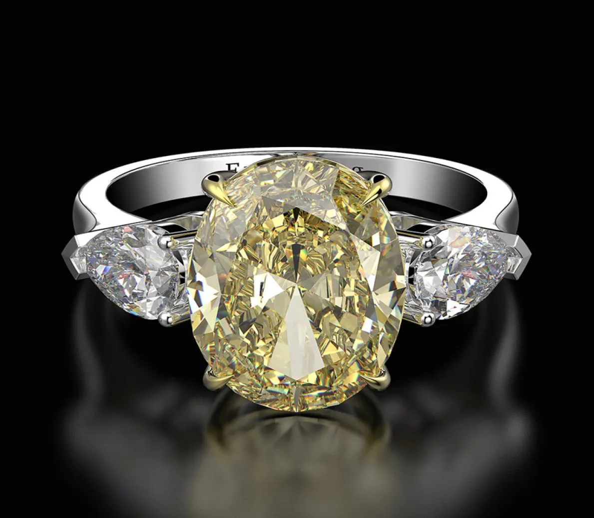 Küme halkaları oevas vintage 100 925 Gümüş Yaratılan Moissanit Taş Düğün Nişan Diamonds Ring Fine Neatery Who4278348