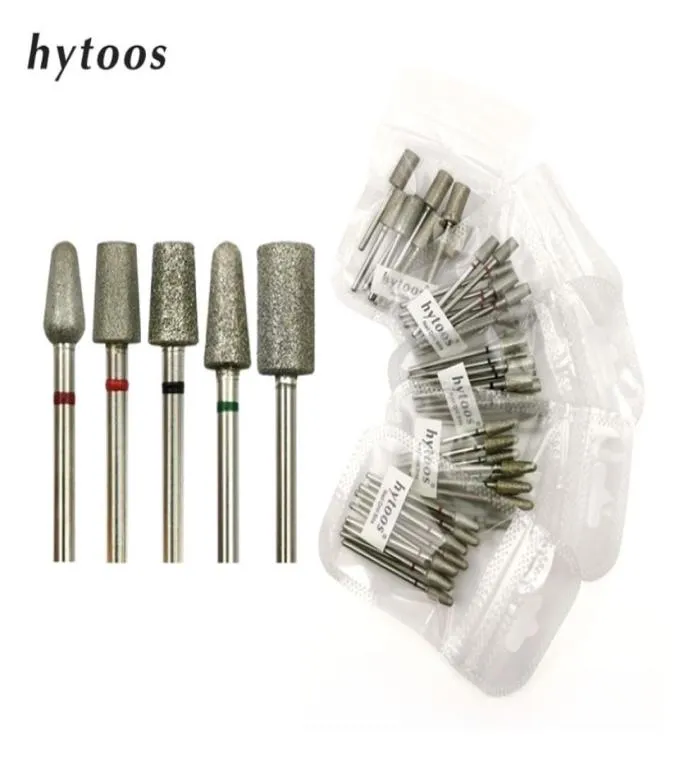 Hytoos 10pcack à grande taille Diamond Cuticule Clean Burr Russian Nail Drill Bits Pédicure Manucure Forets Accessoires Nails Tools 22083918171