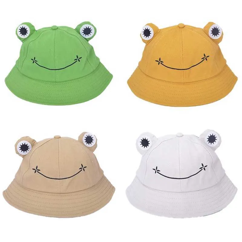 Caps Hats Childrens Parents Frog Bucket Hat Women Summer and Autumn Ordinary Women Panama Outdoor Hiking Beach Fishing Sunset Mens Childrens Hat d240509