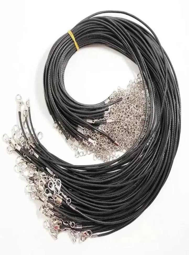 45 cm 60cm noir 15 mm 20 mm corde de corde Corde à homard chaînes pour collier Lonyard Bijoux PENDANT CORDS DE PRENDANT FABRICATION