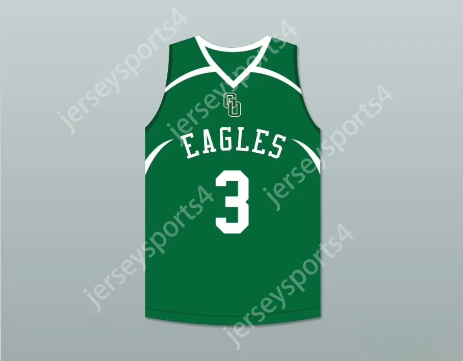 Custom mass jovens/crianças CJ McCollum 3 Glenoak High School Green Basketball Jersey Top Stitched S-6xl