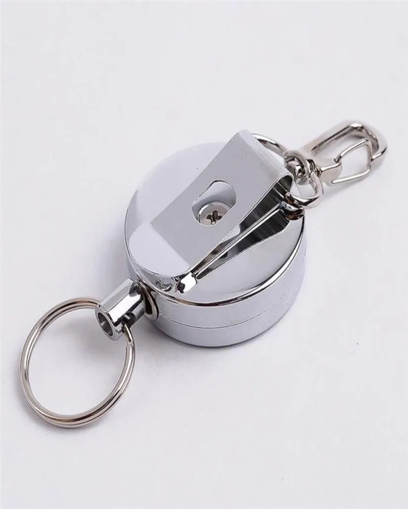 Nyckelringar Resilience Steel Wire Rope Elastic Keychain Recoil Sporty Dractable Alarm Key Ring Anti Lost Yoyo Ski Pass ID CardKeyC9525359