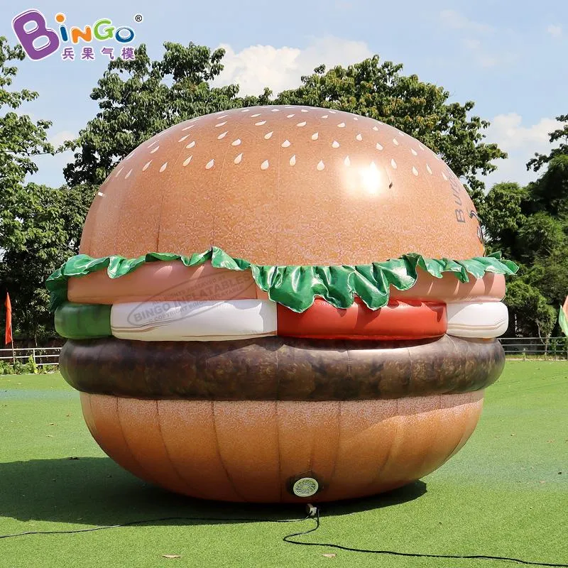 6 m di altezza pubblicizzazione gigante modelli di hamburger gonfiabili fa esplodere i modelli di palloncini alimentari di simulazione per i giocattoli per la decorazione all'aperto