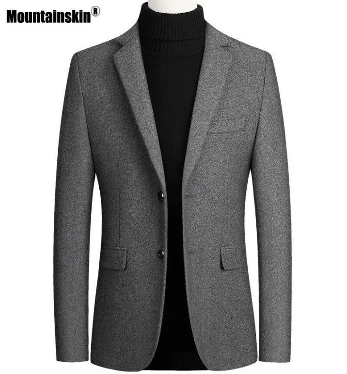 Men039s garnitury Blazery Męskie solidne kolor Blazer Zime wełna wełna grubość wysokiej jakości biznesu Slim Fit Suknia ślubna mężczyzna MT0493582081