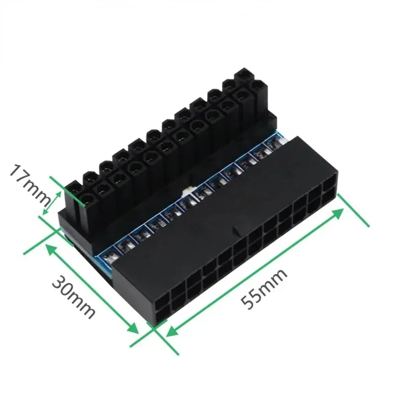 ATX 24PIN 90 graden 24 pin tot 24 pin Power Plug Adapter Mainboard Moederbord Power connectoren Modulair voor voedingskabels