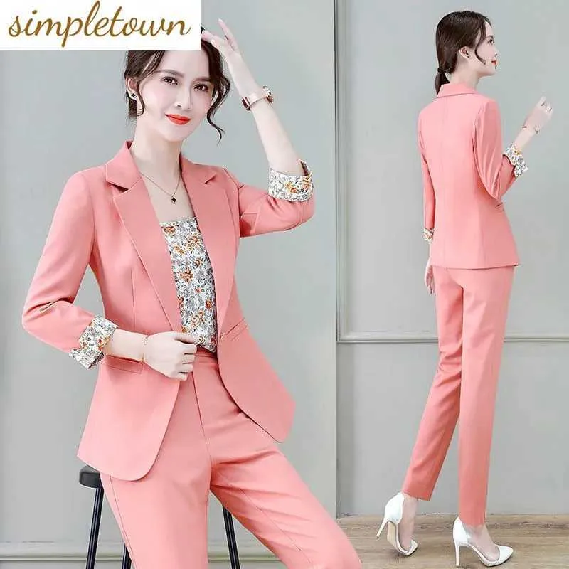 Autres vêtements vintage veste imprimée Blazer Camisole Pantalon Pantalon THR PIÈCE ÉLÉGANT FEMMES PANTAL SUITE SUMPROSS