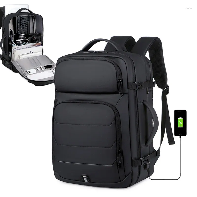 Rugzak grote 40l uitbreidbare USB -oplaadbedrijf Backpacks 17 inch laptop waterdichte multifunctionele reis XA324C