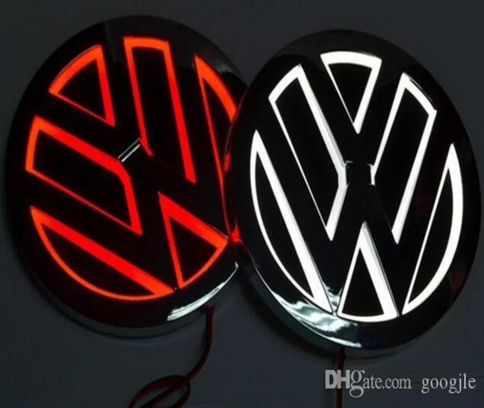 Lâmpada de logotipo de carro LED 5D 110mm para VW Golf Magotan Scirocco Tiguan CC Bora Carnge Led Symbols Lamp Auto traseiro emblema Light8041824
