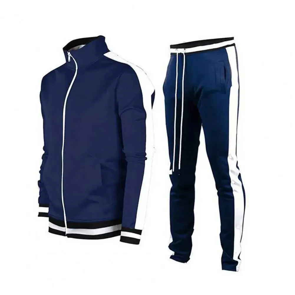 Mens Tracksuits New Mens Track and Field Suit 2023 Mens Mens Presk Chirtsports Pants Track and Field Suit Zipper Stand Up Sports Sport