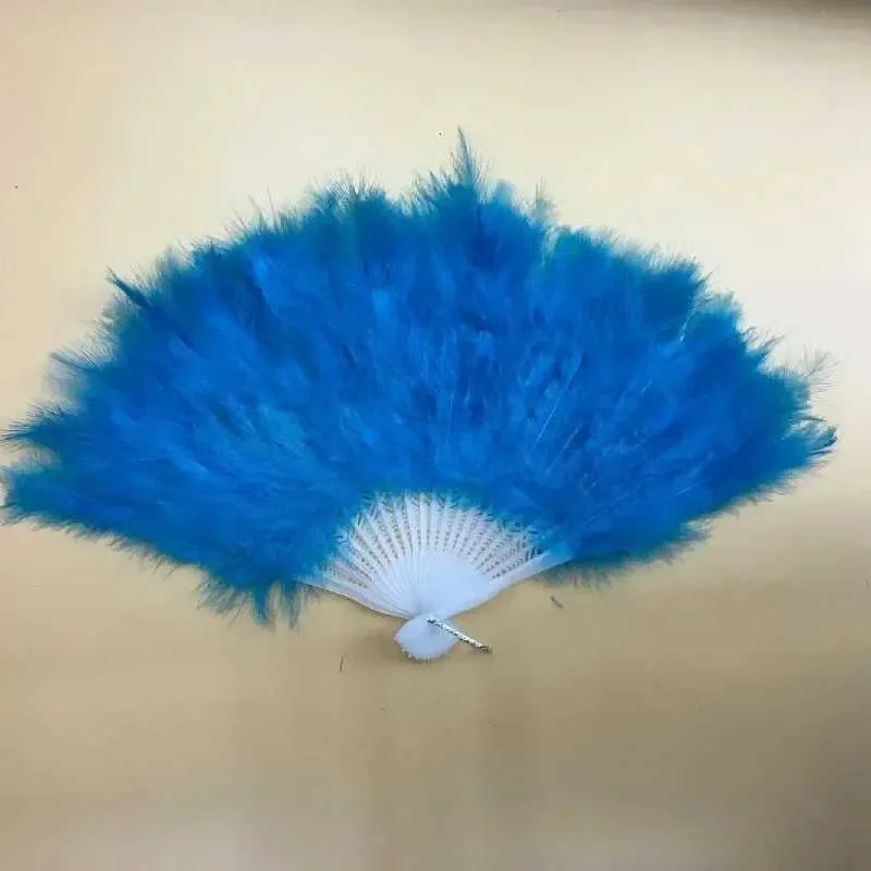 Produkte im chinesischen Stil 1PCS Weiche flauschige Lady Burlesque Hochzeit Handkleid Kostüm Tanz Feder Fan Chinesische Fan Klapperfan Fan