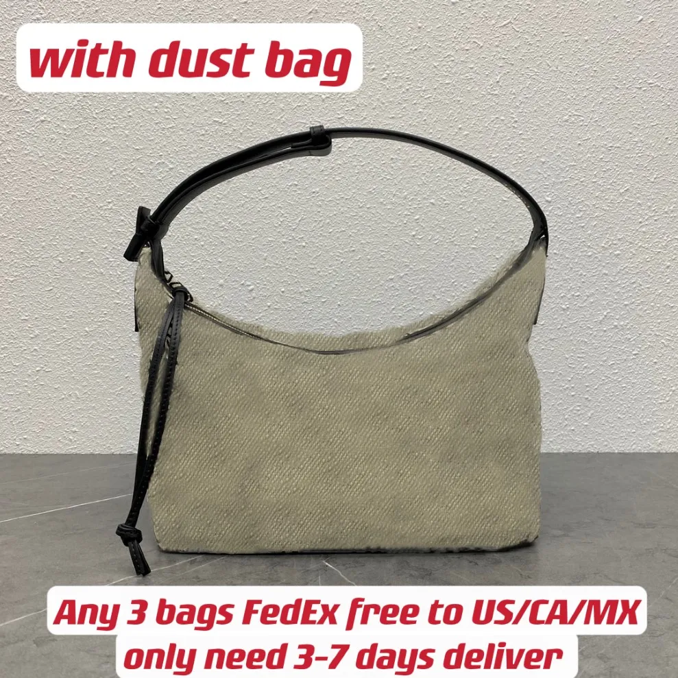 Cubi Woman Designer Hobo Bag i 3 färger Anagram Jacquard och Calfskin 21cm Big Logo Lady Handbag kan vara axel eller handbär 170 år