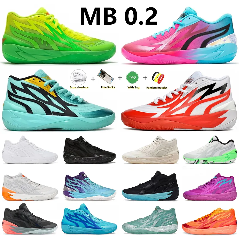 Lamelo Ball Designer Mens Basketball Shoes MB.02 Fire Red Honeycomb Nickelodeon Slime Jade Phenom Powder Blue Queen City Fade Women Men Trainers Sport Sneakers 36-46