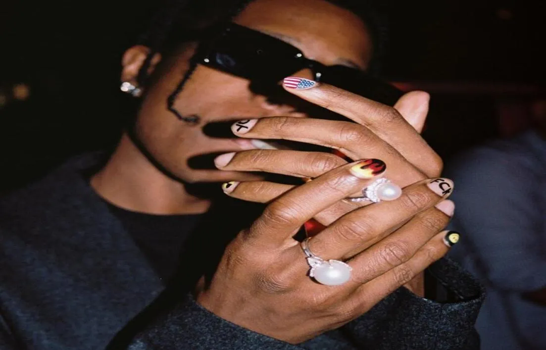 ASAP Rocky Natural Pearl Ring for Men and Women Hip Hop Ring End Ring Fashion Accessories Pearl Rings9765358