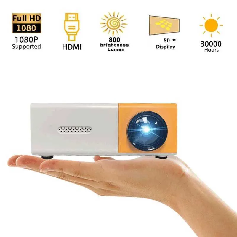 Проекторы YG300 Mini Led HD Project Home Media Media Player 800 Lumens HDMI USB Portable Projector J240509