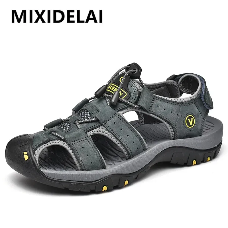 MIXIDELAI EURENTE Ledermenschen Schuhe Sommermenschen Sandalen Mode Sandalen große Größen 38-47 240429