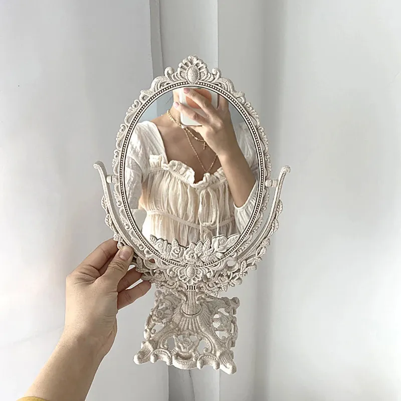 Noordse make -up spiegel ins vintage decoratief plastic cosmetische kamer woning decor espejos decorativos schoonheid gereedschap 1 stcs 240509