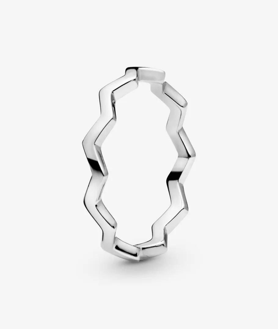 Nieuw merk 100 925 Sterling zilveren glinsterende zigzagring voor vrouwen trouwringen mode sieraden accessoires1550828