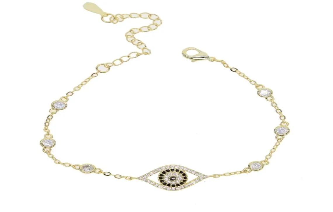 Chaîne de liaison taille réglable Turkish Lucky Black Blanc Bracelets Crystal Chaînes Gold Jewelry2152614