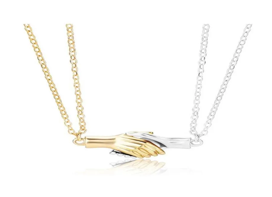 Colliers pendants 2pcs simplicité Neclace Collier à main Gold Couple Lady Girl Party Gift8046607
