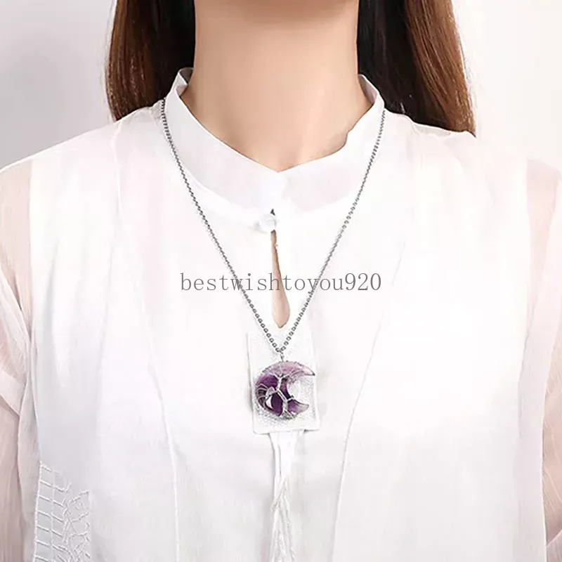 Collana Vintage Con Ciondolo Albero Della Vita In Ametista Naturale E Filo Di Rame - Reiki, Cristallo Curativo Per Chakra
