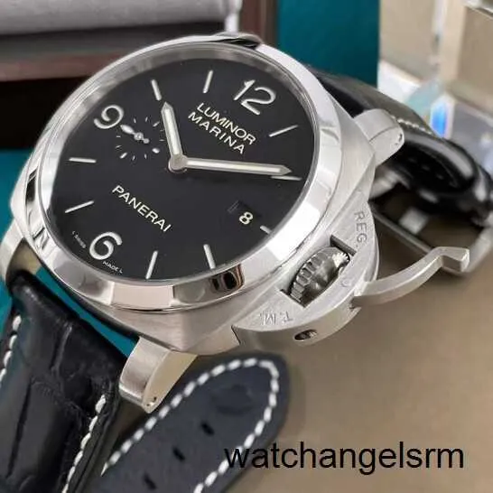 Pilot Wrist Watch Panerai Men's Luminor 1950 Series 44 mm de diamètre automatique Affichage de calendrier mécanique Affichage de loisirs Pam00312 Steel