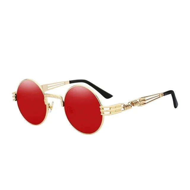 Klassieke Steampunk zonnebril Men Dames Retro Gotische Ronde Male Sun Glazen Mode Punk Party Rijtinten