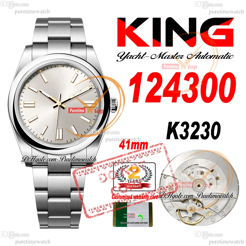 124300 K3230 Automatic Mens Watch King King 41 mm Polied Silver Stick Calan 904L ACTE