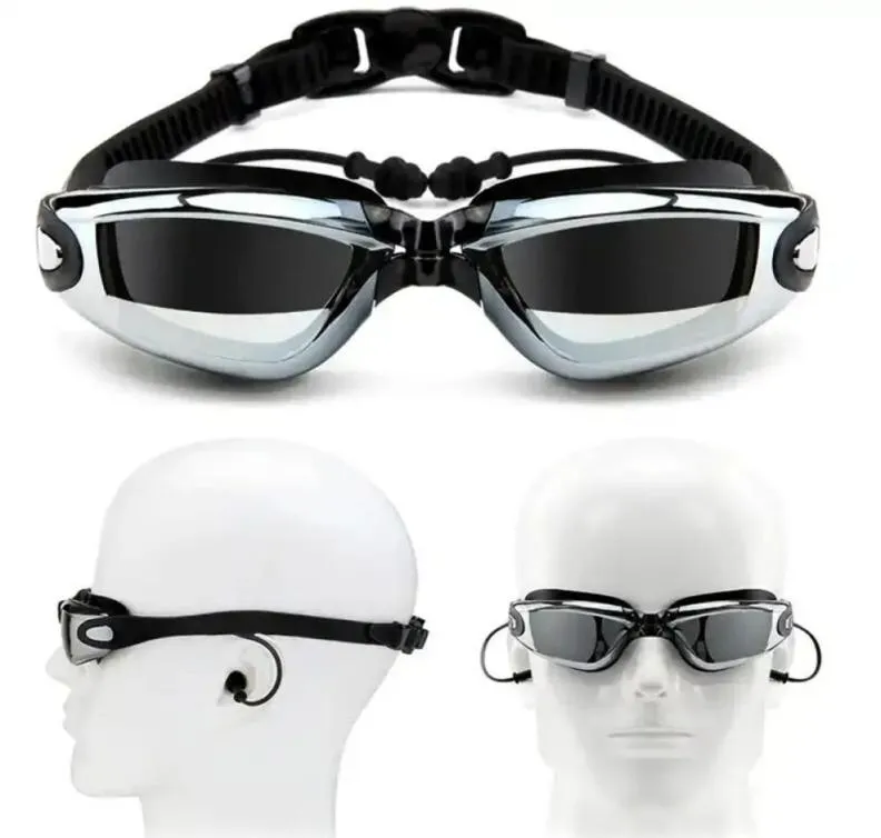 Myopia Swimming Goggles auricolari professionisti in silicone da bagno in silicone da bagno da nuoto occhiali anti nebbia uomini donne Ottica impermeabile oculare FT8691465