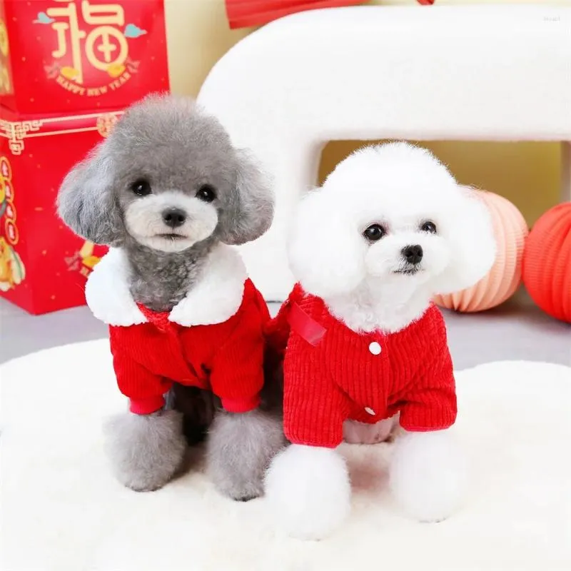 Abbigliamento per cani Anno di costume cinese Outfit inverno vestiti per animali domestici Pattern di abbigliamento da schnauzer da schnauzer pomerania