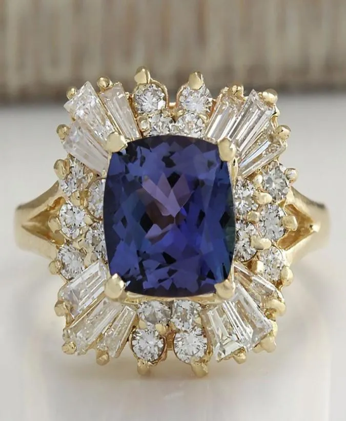 Anneaux de mariage Fashion Square Blue Stone Ring Charm Femme Bijoux CZ pour les femmes Promesse Engagement ACCESSOIRES MÉDICA