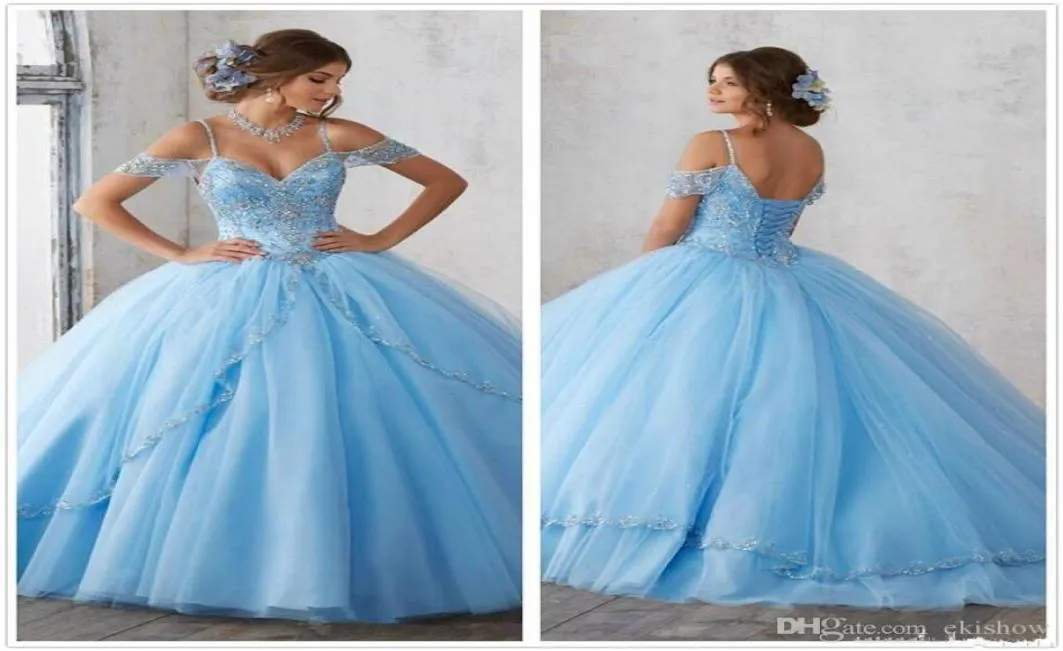 Luxurious Crystal Strapless Ball Gown Quinceanera Dresses Sweetheart Floral Puffy Rhinestone Organza Tiered Skirts Sweet Prom Gown9408218