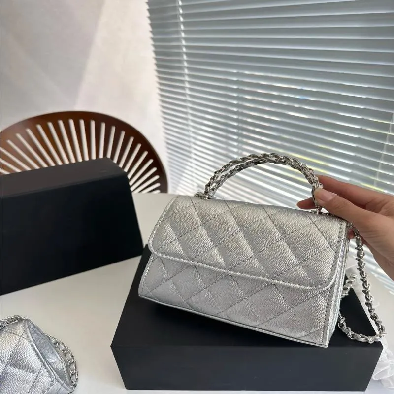 Kvinnor Fashion Handheld Bag designer Mini Flap Bag Top Handle Axel crossbody Purses Classic Diamond Quilted Handbags Gold-Tone Hardw Udxl