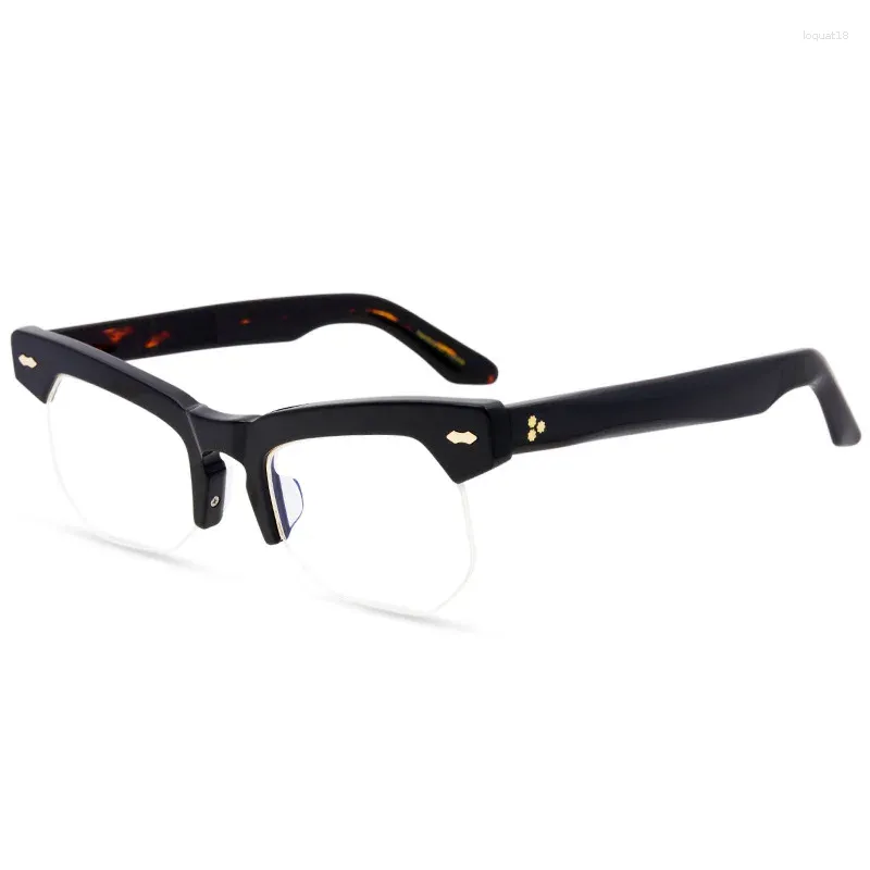 Zonnebrillen frames 2024 mode vierkante half frame bril cateye handgemaakte acetaat dames vakantie gepersonaliseerde bril voor mannen met