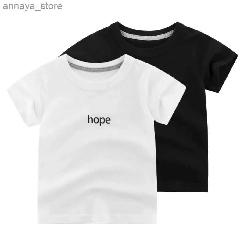 T-Shirts 2024 Sommer Neues Jungenbrief Druck T-Shirts Kinder kurzärmelig O-Neck Cotton Top T-Shirt Childrens Clothing 2-10 Jahre Airdropl2405