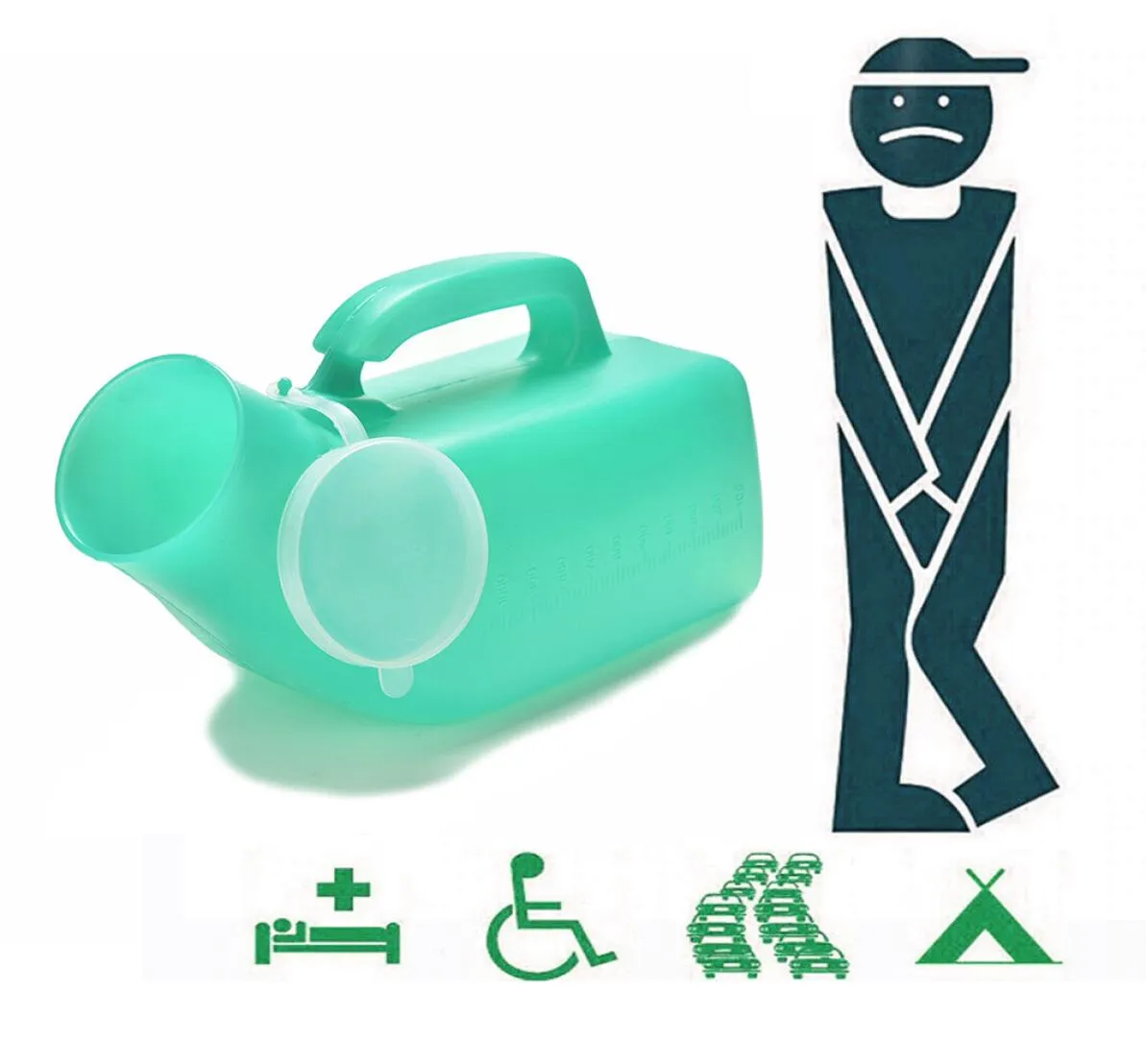 Échelle de poignée en plastique extérieur avec couvercle Bouteille de toilette Men d'urinoir Travel 3164125