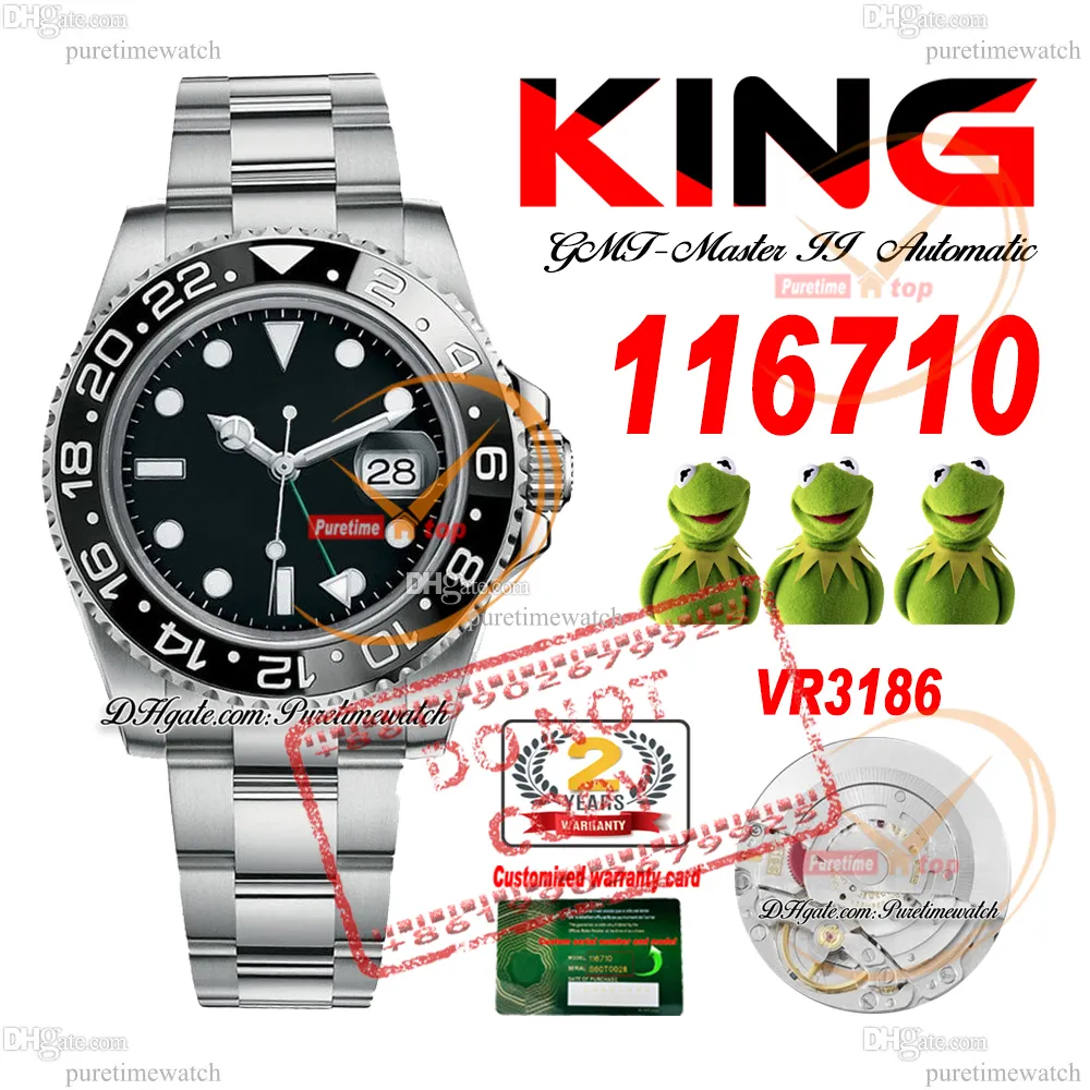 116710 VR3186 MENS AUTOMÁTICO RESPENHA O RELO CERAMICO BEZE BLACK DIAL VERDE MONTAS 904L OYSTESTELEEL SUPER EDIÇÃO EDIÇÃO MESMO