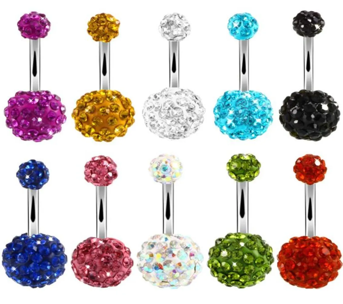 Trendy Navel Piercing Schmuck Sexy Kristall Disco 316L Edelstahl Bauchnabel Ringe Körperschmuck Piercing Ombligo2566609