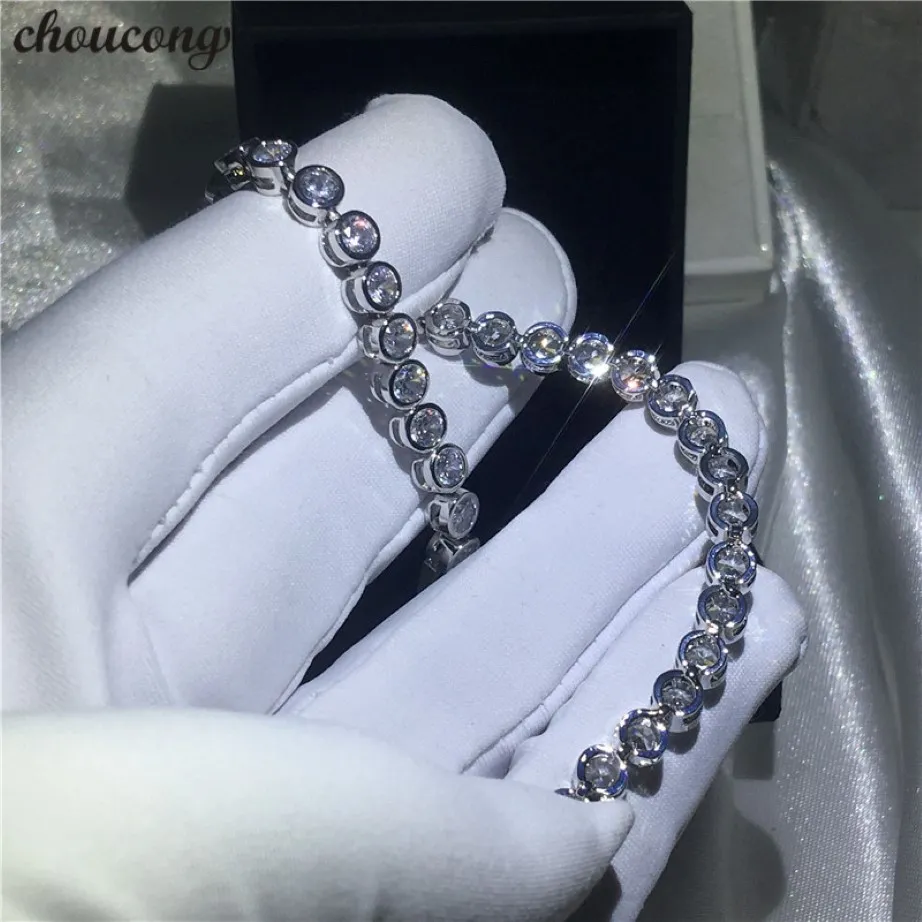 choucong Handmade Female White Gold Filled bracelets 5A Zircon cz Silver Colors bracelet for women Fashion Jewerly 268F