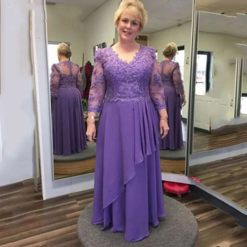 Purple lace mother of the bride dress new arrivals