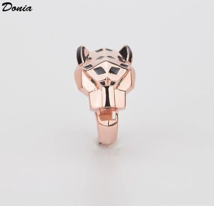 Donia jewelry luxury ring fashion leopard head copper inlaid zircon European and American creative ladies handmade designer gifts3180887