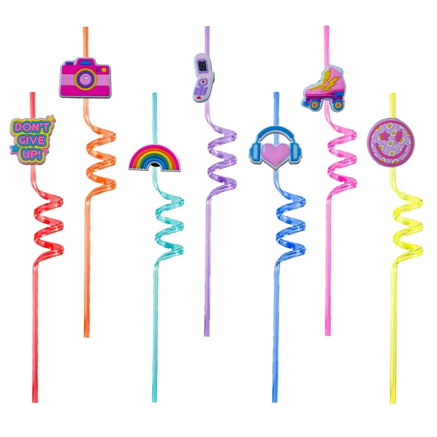Tazas desechables sts sts rosado loco dibujos animados para niñas suministros de fiesta de plástico de plástico para niños favores de cumpleaños para niños regalos ot6tr