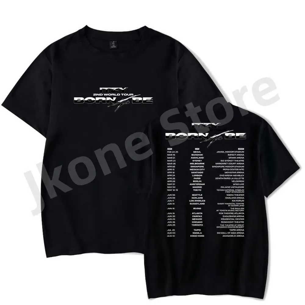 Men's T-Shirts ITZY Born To Be Tour T-shirts New Merch Women Men Fashion Casual KPOP Short Slve T T240508