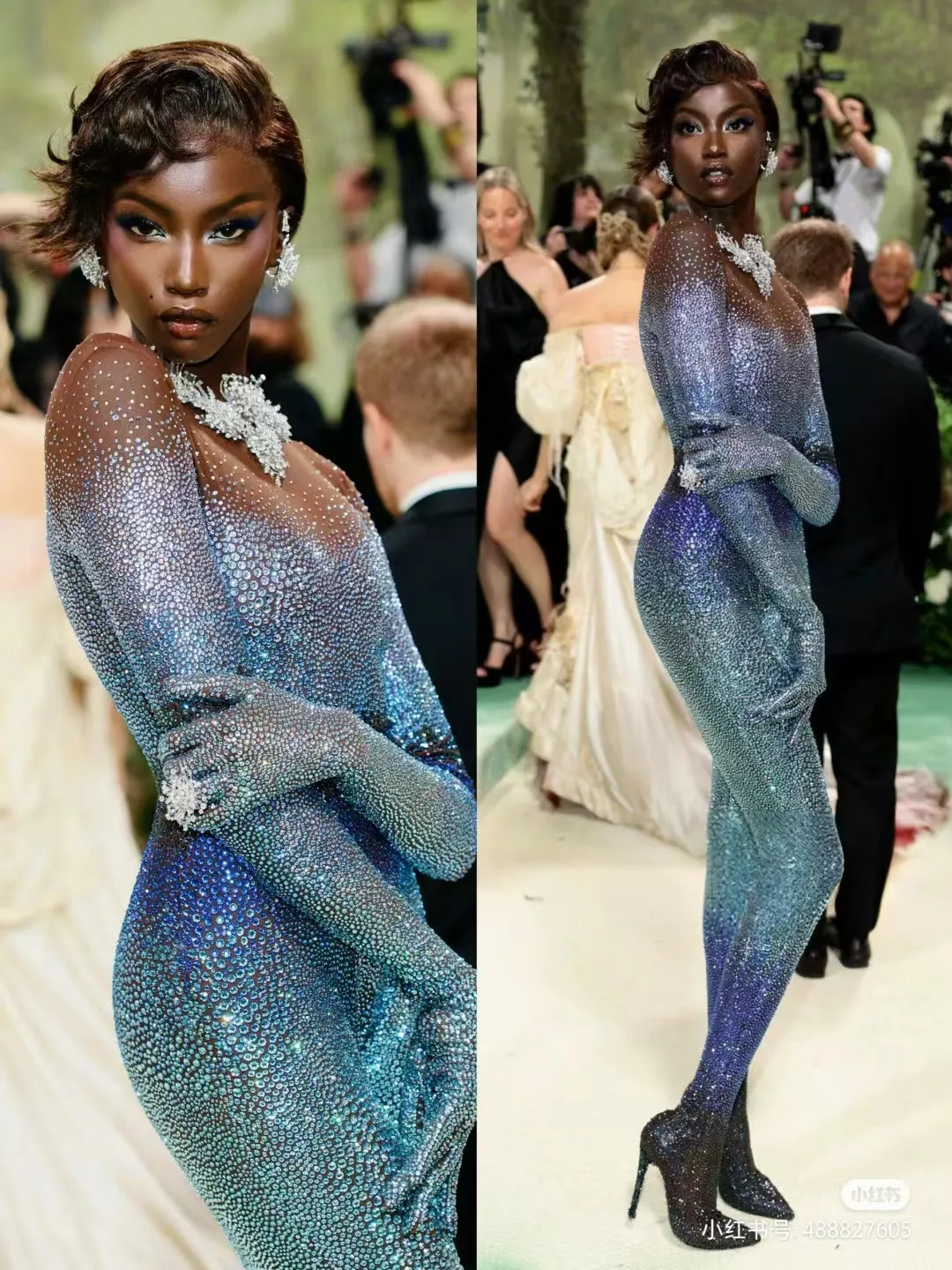 Celebrity Evening Dress Met Gala Long Sleeve High Neck Viscose Sheath Dress  with Zipper Back from Dhgate Celebrity Dresses - price 263.31